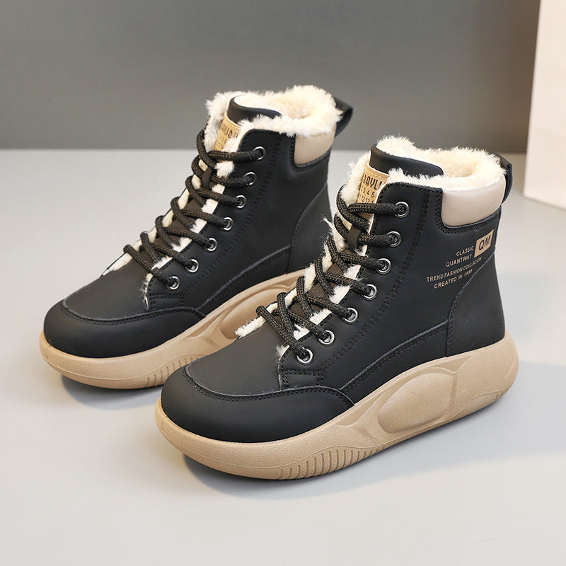 Bottes d'hiver tendance pour femmes avec doublure en polaire douce et semelle antidérapante