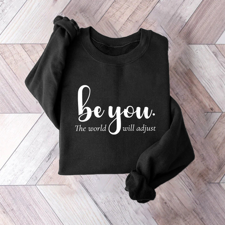 Sweatshirt pour femmes avec motif inspirant et message motivant
