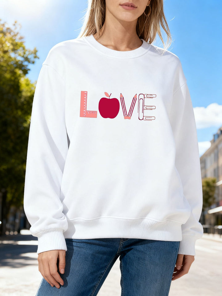 Sweat-shirt pour femmes avec un motif Love créatif