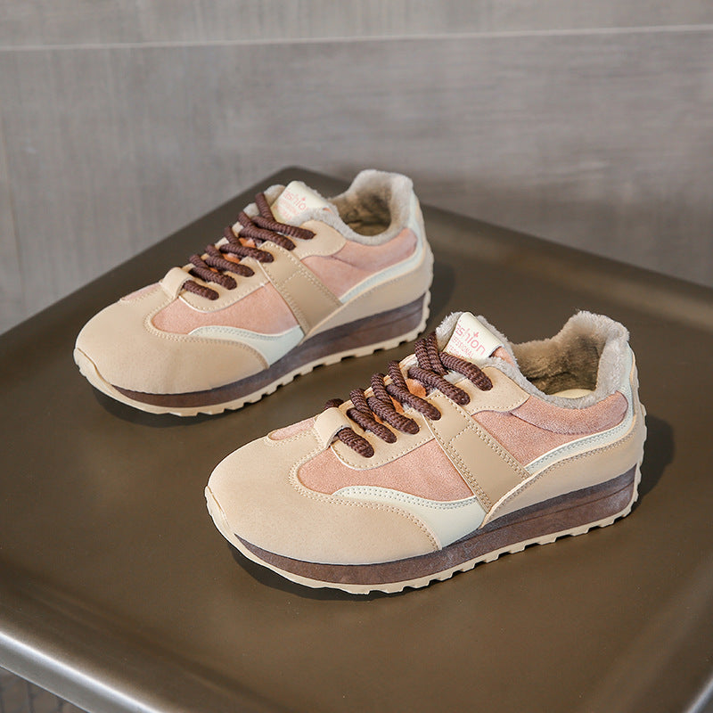Baskets d'hiver confortables pour femmes avec doublure en polaire douce
