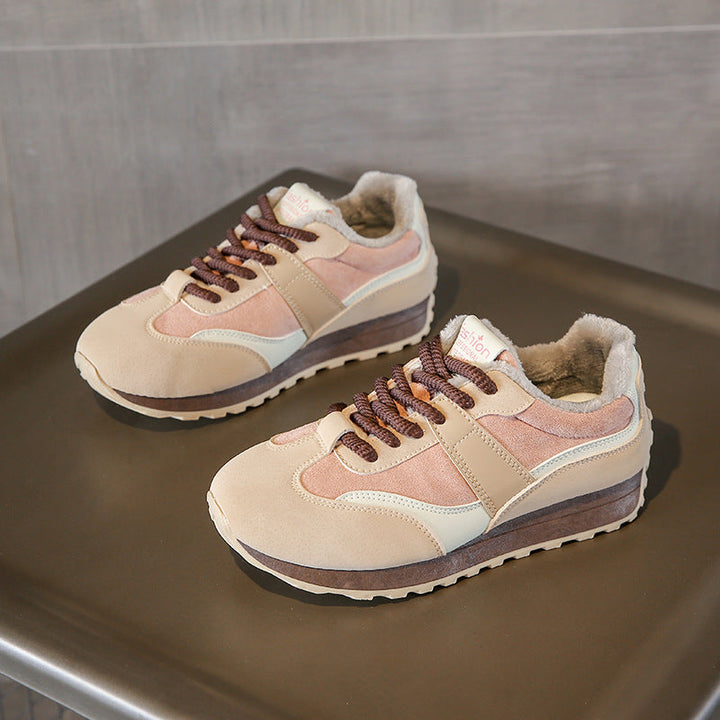 Baskets d'hiver confortables pour femmes avec doublure en polaire douce
