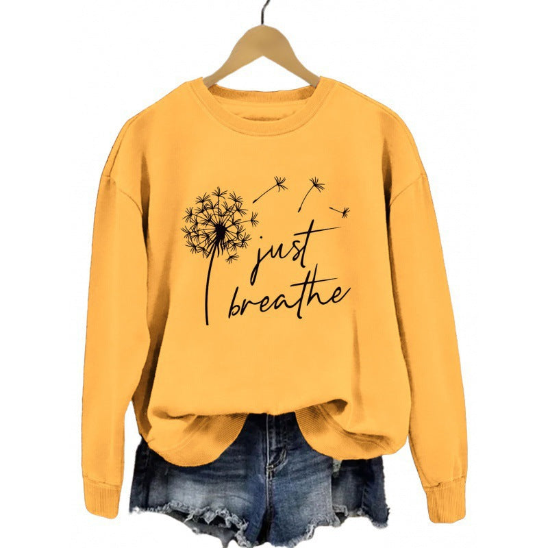 Sweat-shirt pour femmes avec un motif de pissenlit inspirant