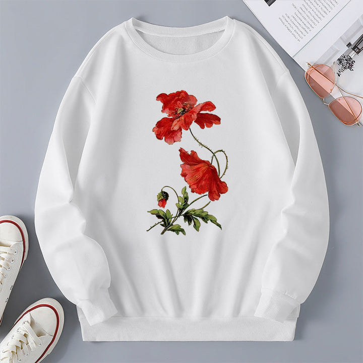 Sweatshirt pour femmes avec design floral et coupe confortable