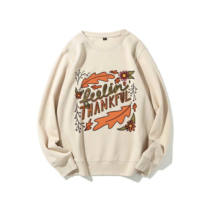 Sweatshirt pour femmes avec motif automnal coloré et inscription inspirante