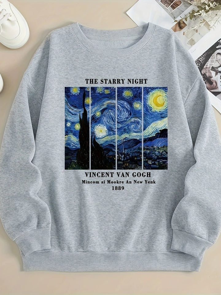 Sweatshirt pour femmes avec motif artistique de Van Gogh et impression moderne