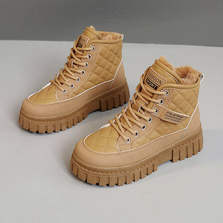 Bottes montantes d'hiver pour femmes avec doublure douce et semelle antidérapante