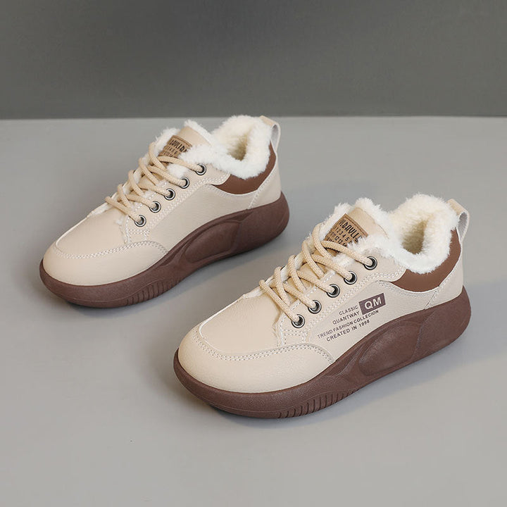Baskets d'hiver chaudes pour femmes avec doublure en polaire douce
