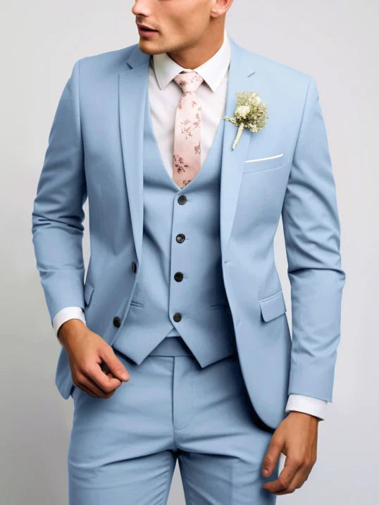 Costume de mariage élégant 3 pièces pour hommes | Gilet, pantalon et veste