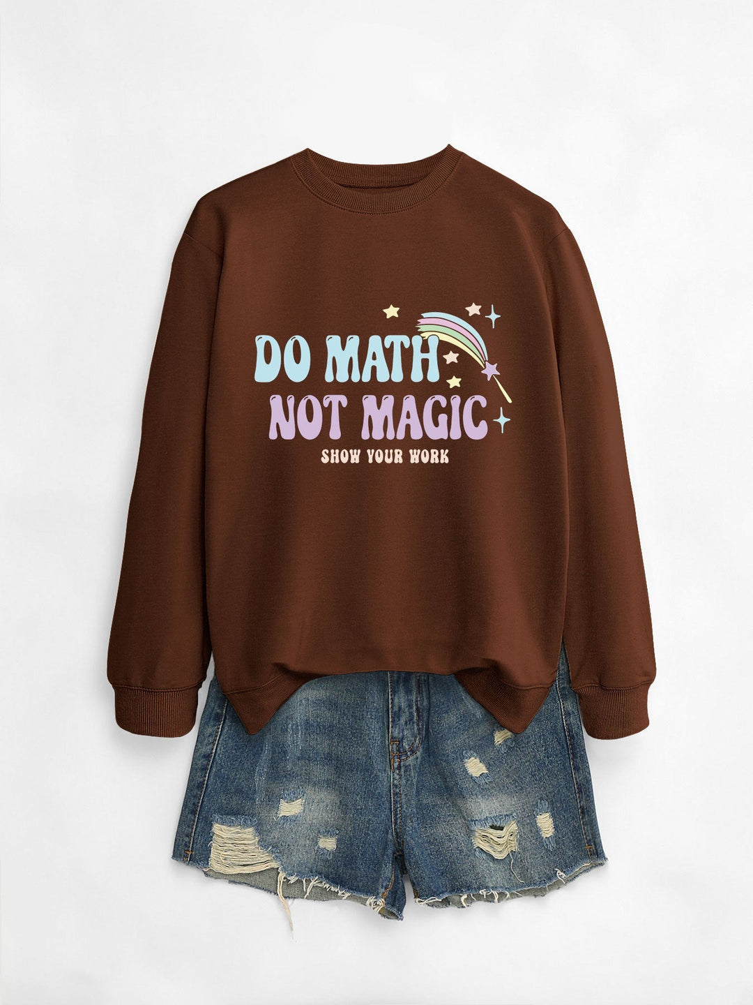 Sweat-shirt décontracté pour femmes avec motif mathématique inspirant
