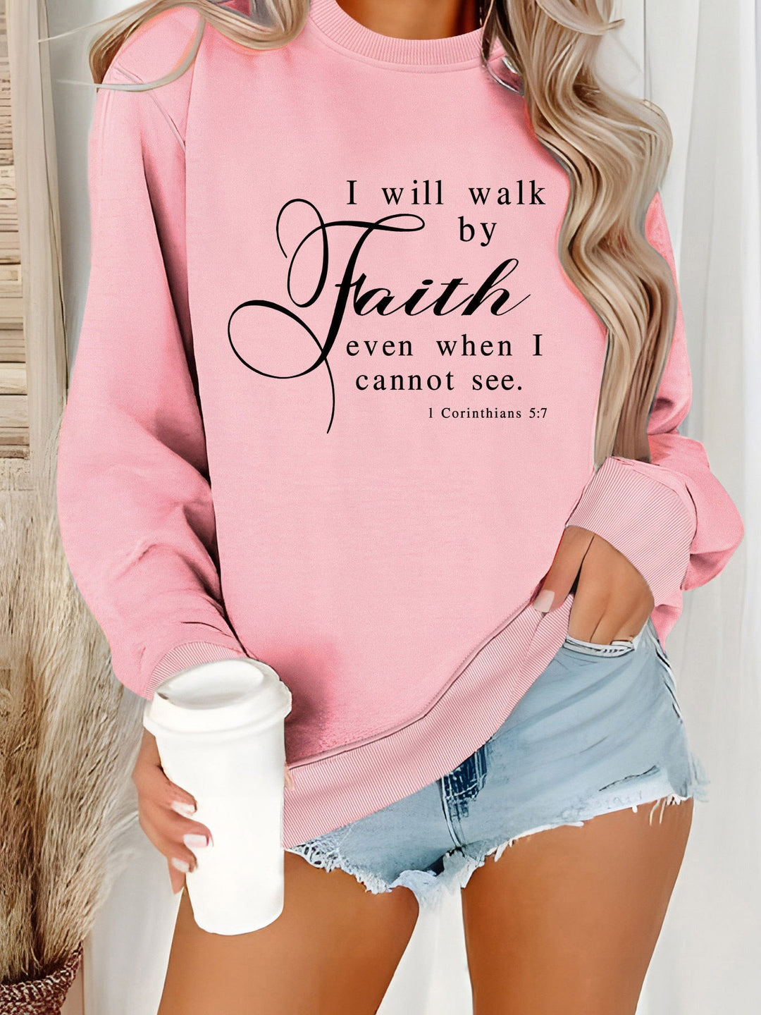 Sweat-shirt pour femmes avec inscription inspirante et matériau doux