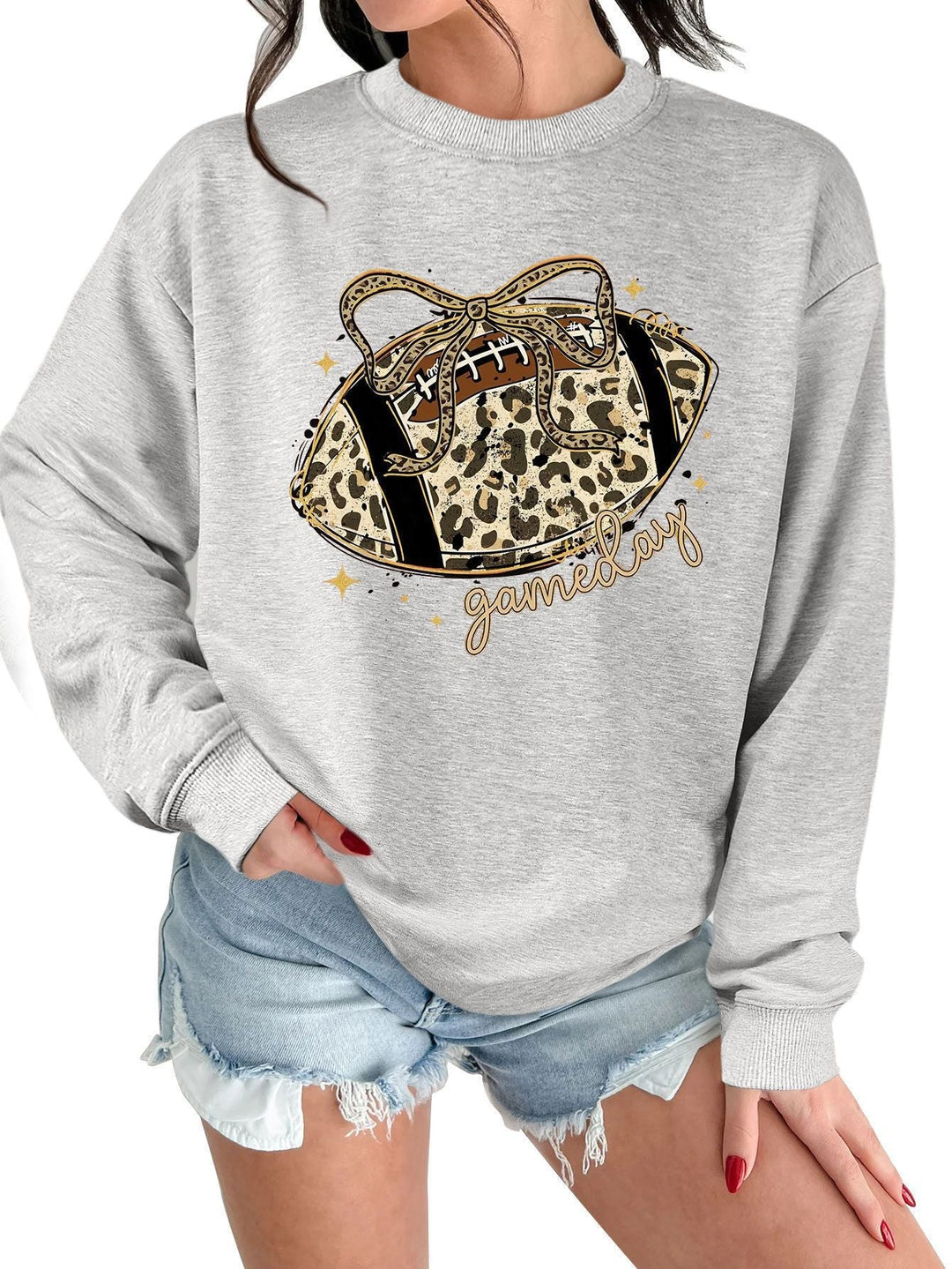 Sweat-shirt femme avec motif sportif captivant et coupe décontractée