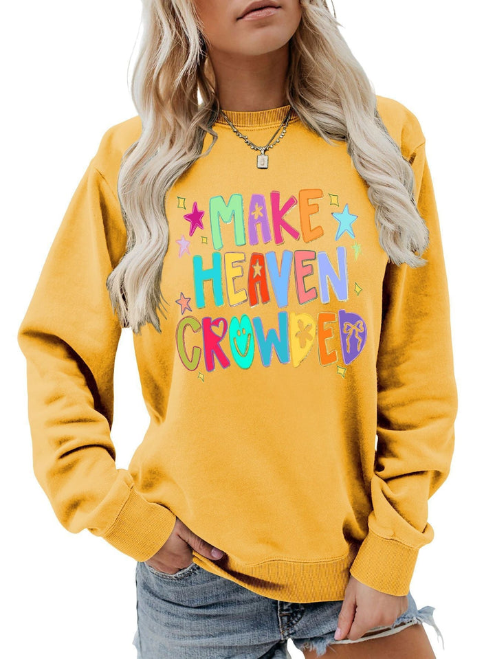 Sweatshirt pour femmes avec motif coloré et inscription ludique