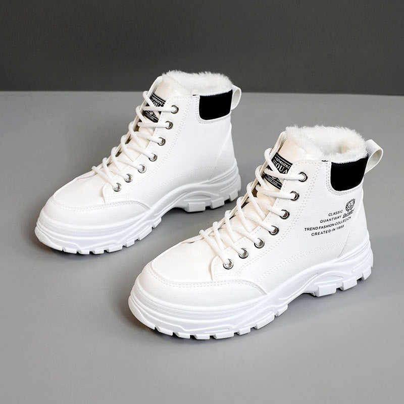 Bottes d'hiver pour femmes avec doublure en polaire douce et semelle robuste
