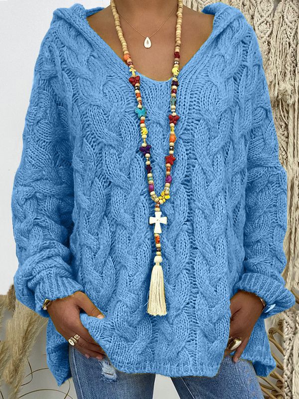 Pull à capuche en câble pour dames | Élégant, confortable, polyvalent