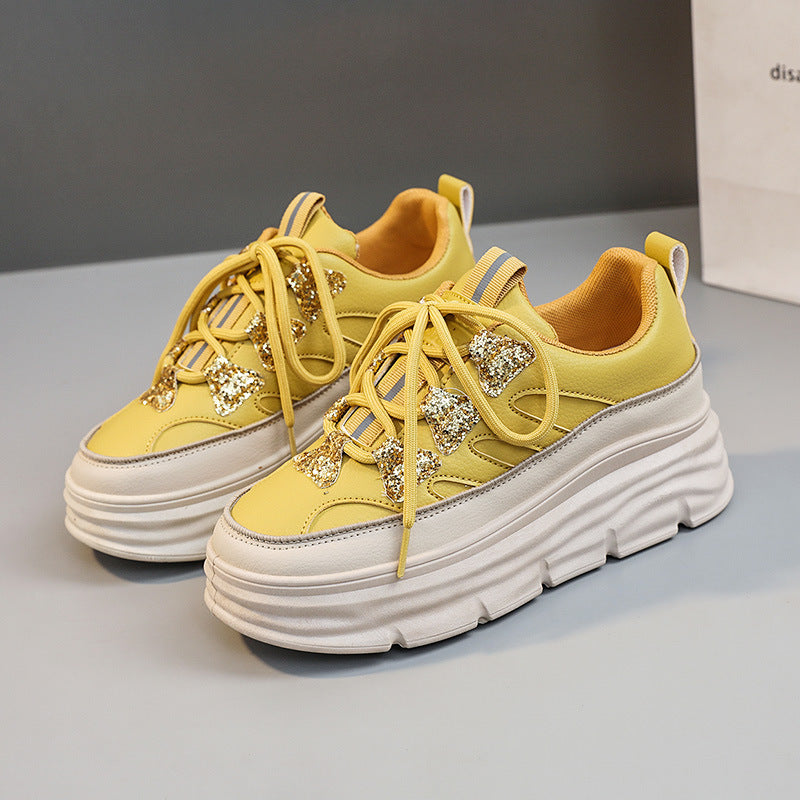 Baskets Chunky Sportives pour Femmes avec Applications Pailletées
