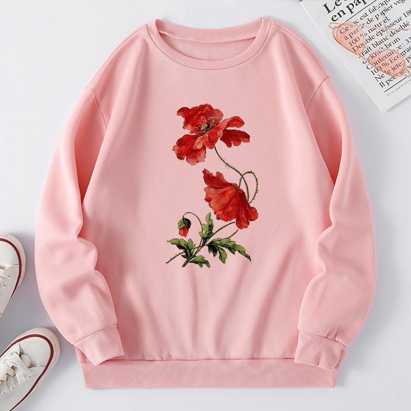 Sweatshirt pour femmes avec design floral et coupe confortable