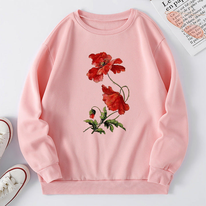 Sweatshirt pour femmes avec design floral et coupe confortable