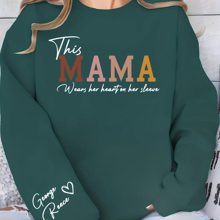 Sweat-shirt pour femmes avec impression inspirante "Mama" et coupe confortable