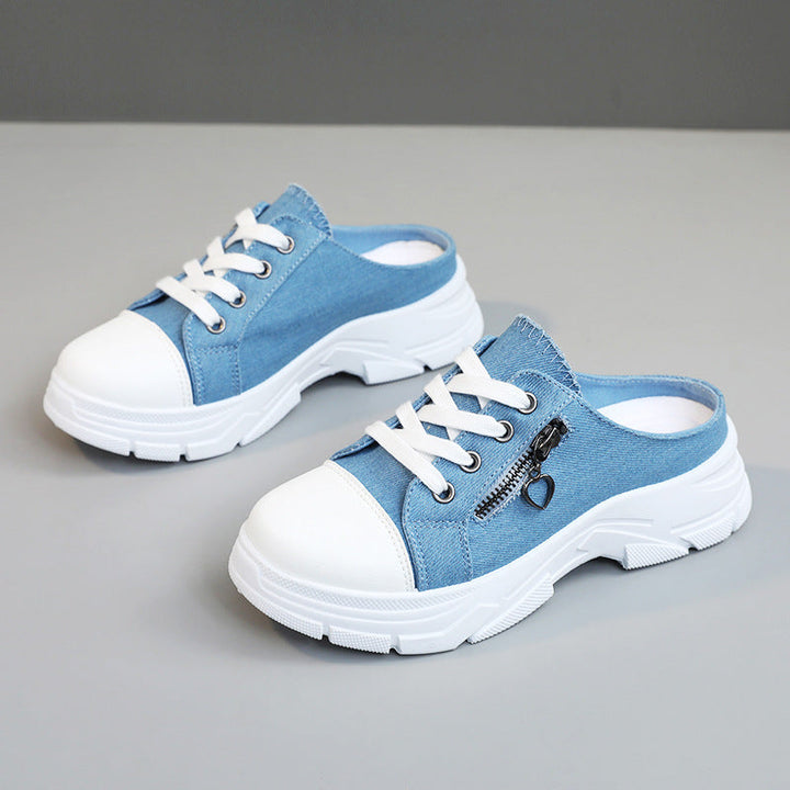 Baskets Slip-On pour Femmes avec fermeture éclair à la mode et semelle intérieure confortable