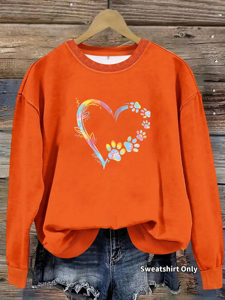 Sweat-shirt pour femmes avec design de cœur floral et coupe confortable