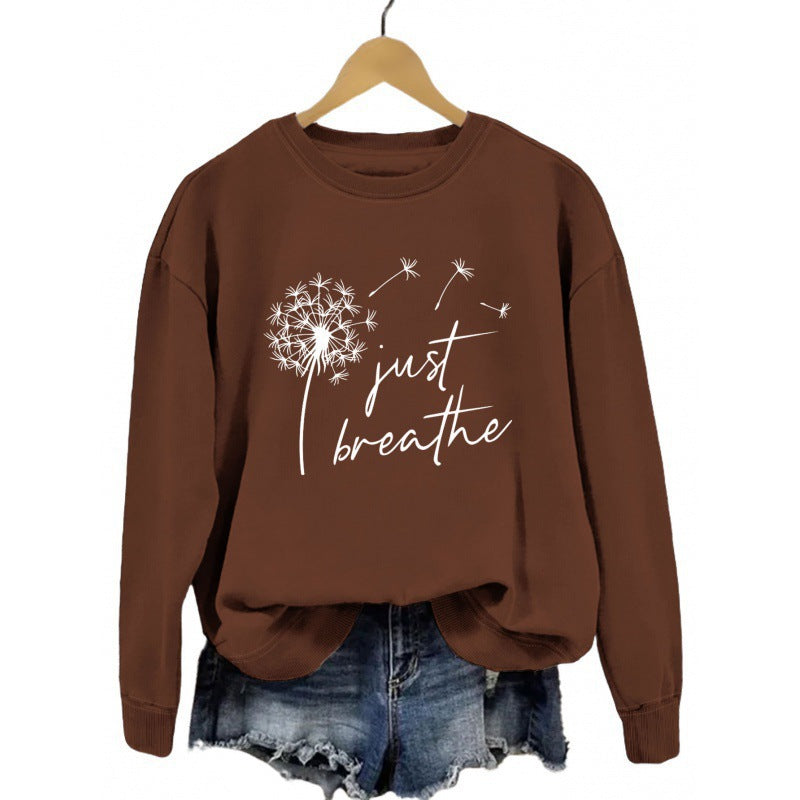 Sweat-shirt pour femmes avec un motif de pissenlit inspirant