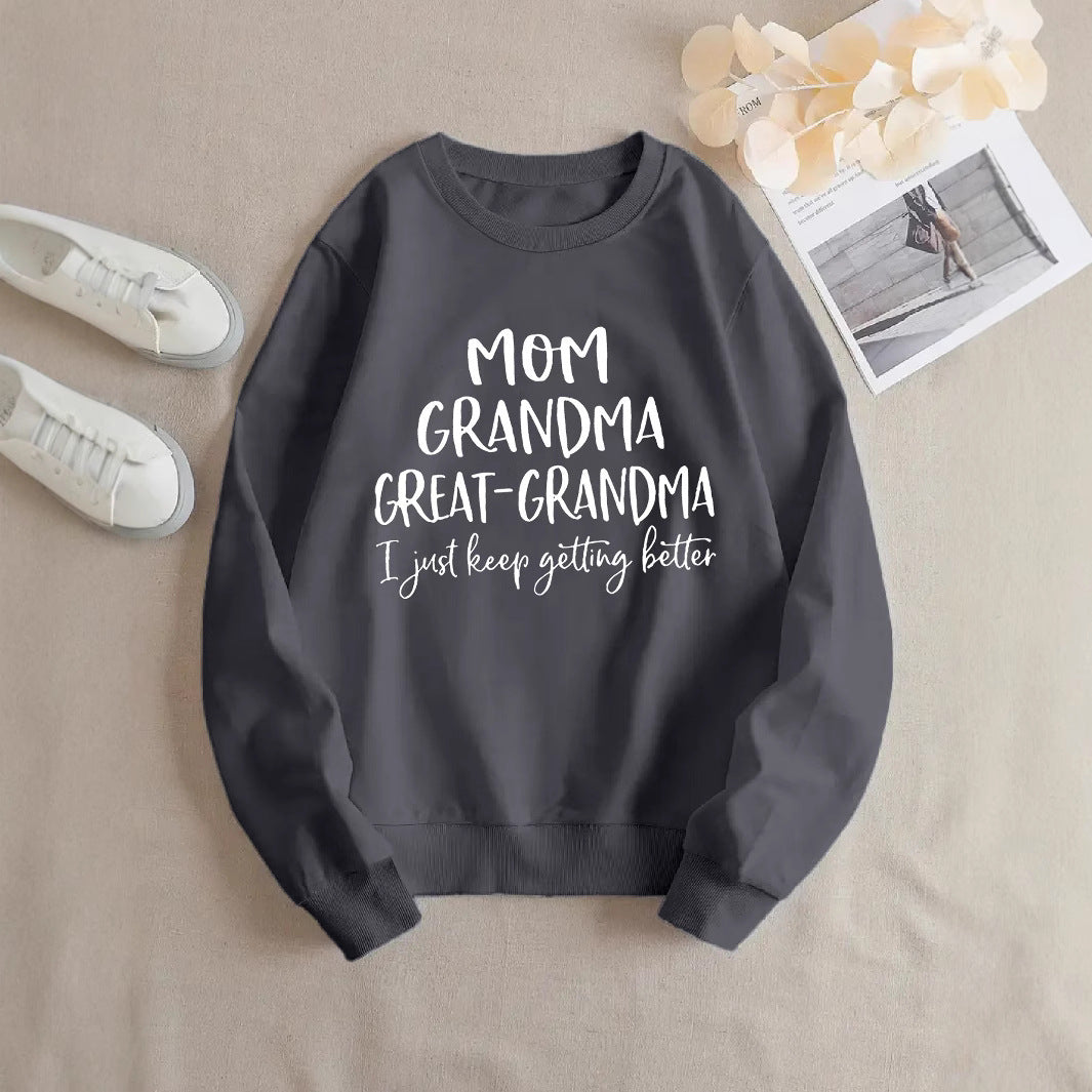 Sweatshirt pour femmes avec impression familiale créative et coupe confortable
