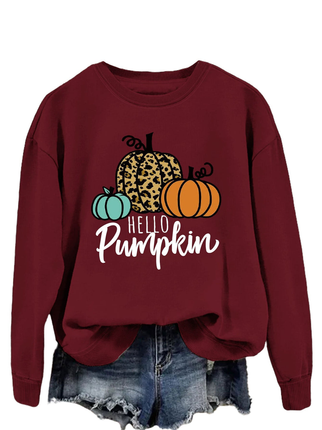 Sweatshirt pour femmes avec motif automnal créatif et coupe décontractée