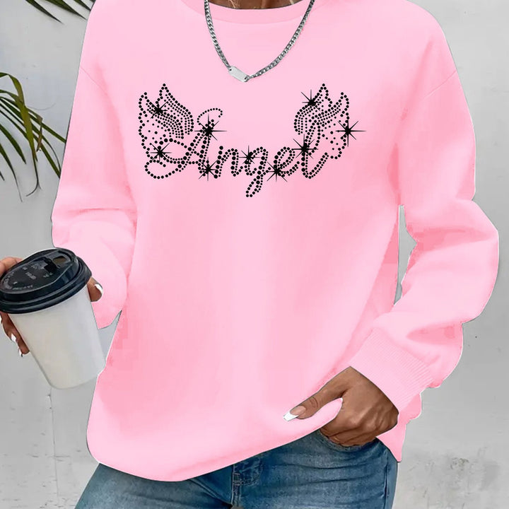 Sweatshirt femme avec impression scintillante et coupe décontractée