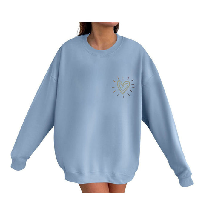 Sweatshirt Oversized pour Femmes avec un mignon motif en forme de cœur et une coupe décontractée
