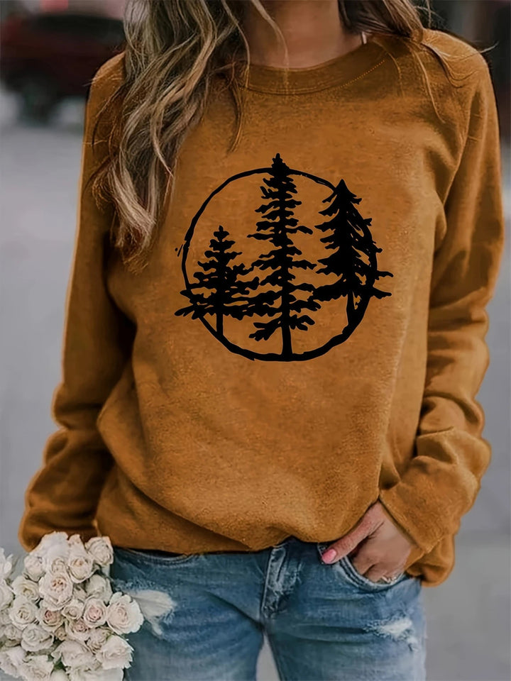 Sweatshirt pour femmes avec un motif nature cool et une coupe décontractée