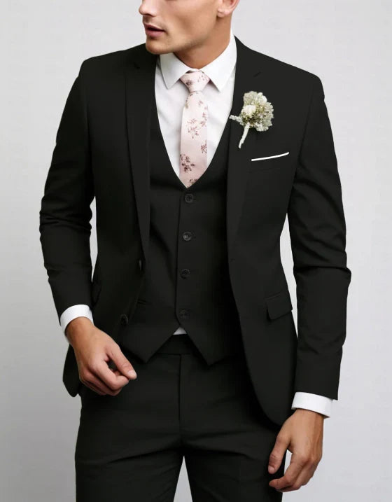 Costume de mariage élégant 3 pièces pour hommes | Gilet, pantalon et veste