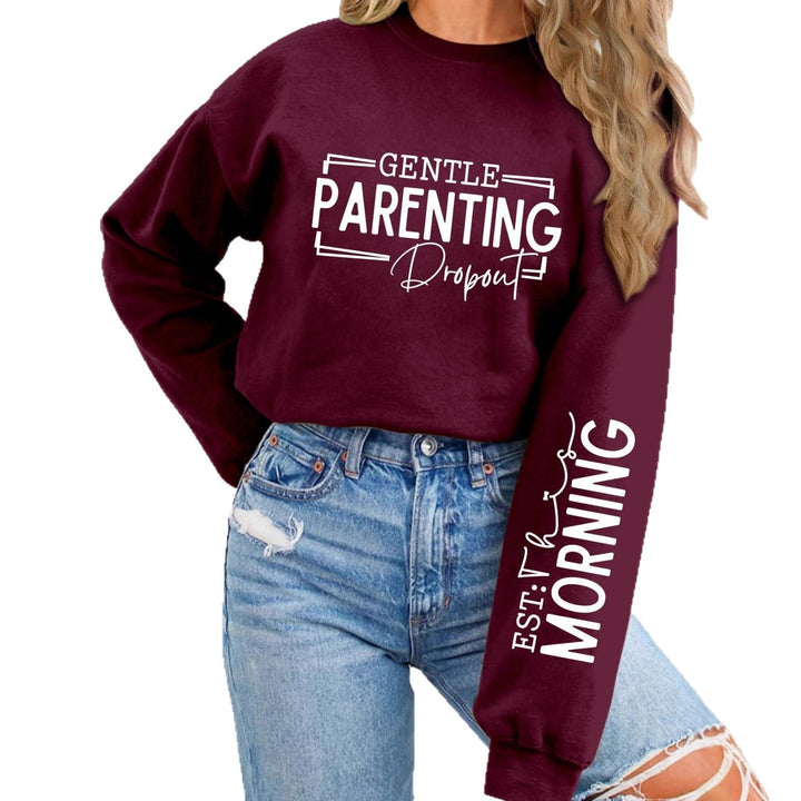 Sweat-shirt pour femmes avec un motif parental unique imprimé et une coupe décontractée