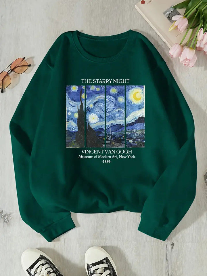 Sweatshirt pour femmes avec un motif artistique classique de Van Gogh