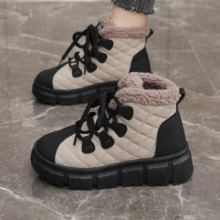 Bottes d'hiver pour femmes avec doublure douillette et semelle antidérapante