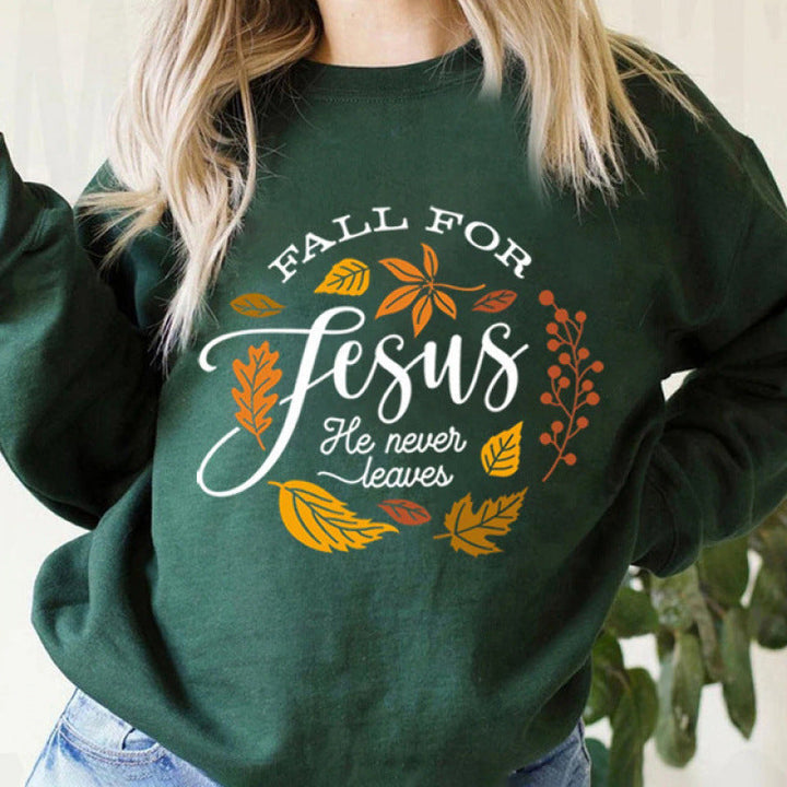Sweatshirt pour femmes avec un motif botanique automnal inspirant et une doublure intérieure agréablement douce