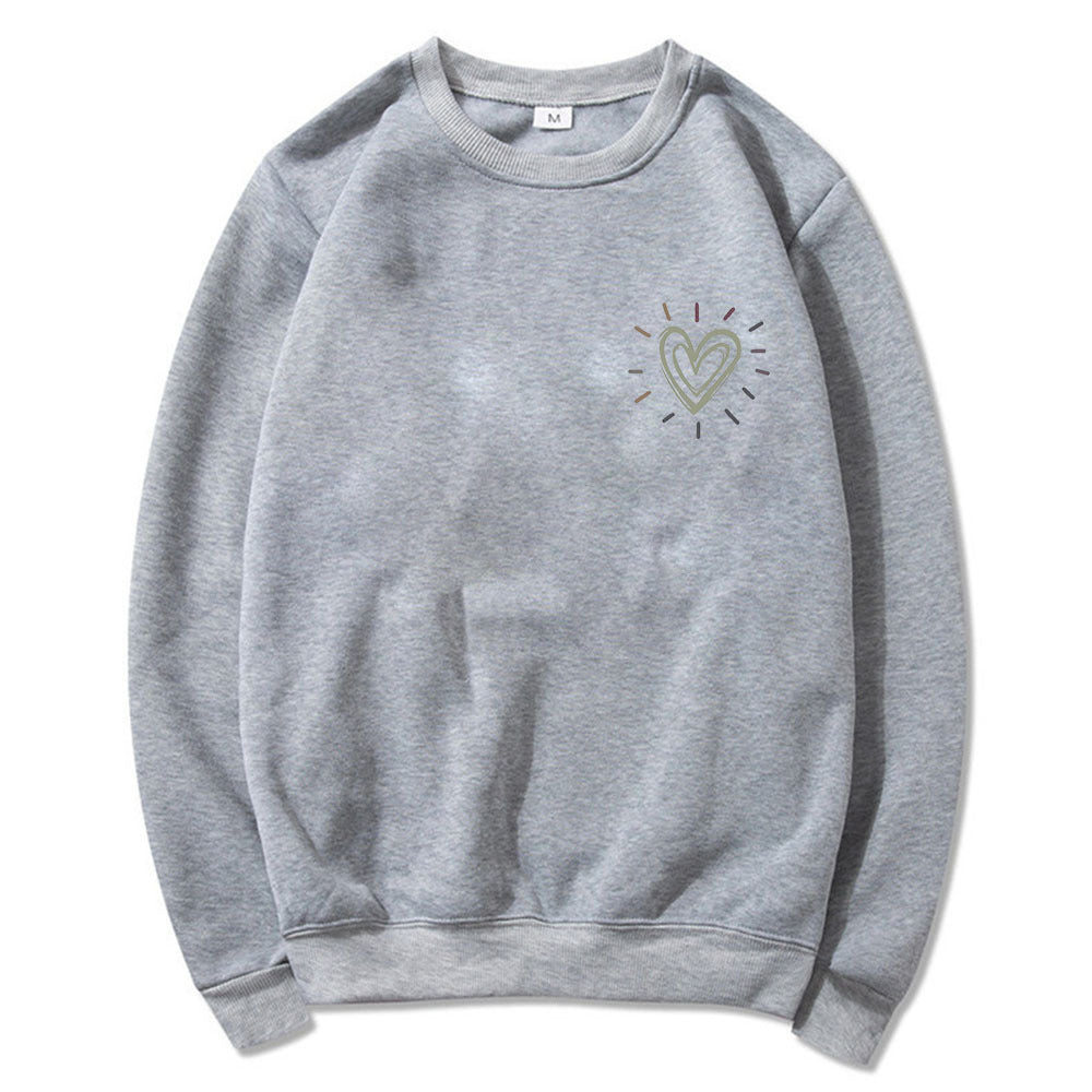 Sweatshirt Oversized pour Femmes avec un mignon motif en forme de cœur et une coupe décontractée