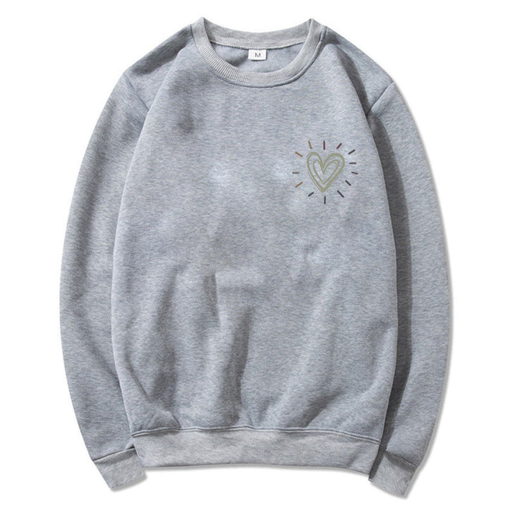 Sweatshirt Oversized pour Femmes avec un mignon motif en forme de cœur et une coupe décontractée