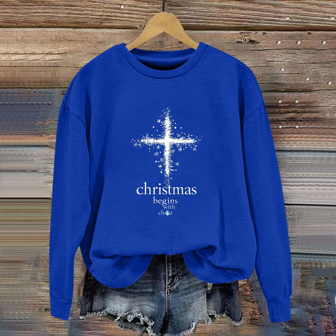 Sweatshirt pour femmes avec motif chrétien et intérieur doux