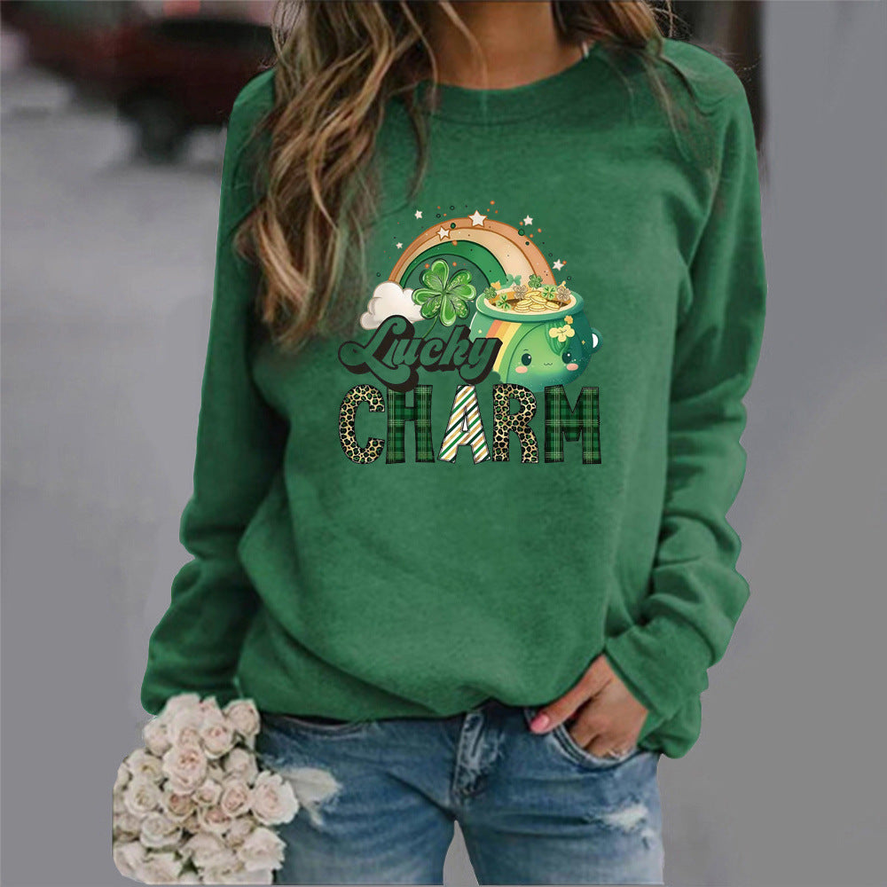 Sweatshirt pour femmes avec motif de chance créatif
