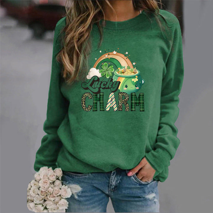Sweatshirt pour femmes avec motif de chance créatif