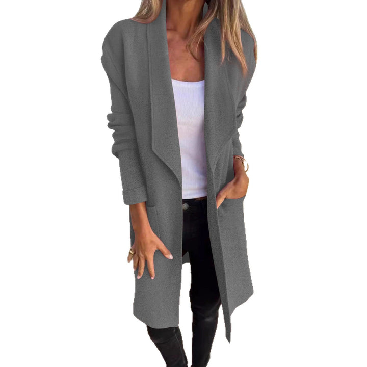 Manteau oversized décontracté pour femmes avec poches et col ouvert