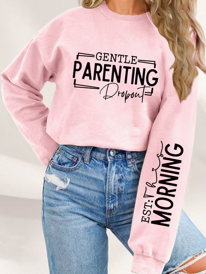 Sweat-shirt pour femmes avec un motif parental unique imprimé et une coupe décontractée