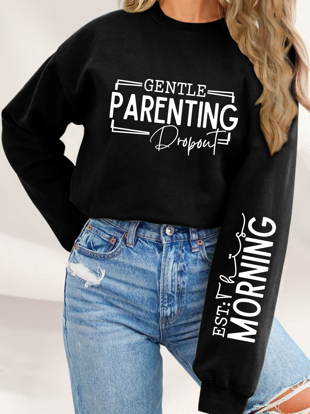 Sweat-shirt pour femmes avec un motif parental unique imprimé et une coupe décontractée