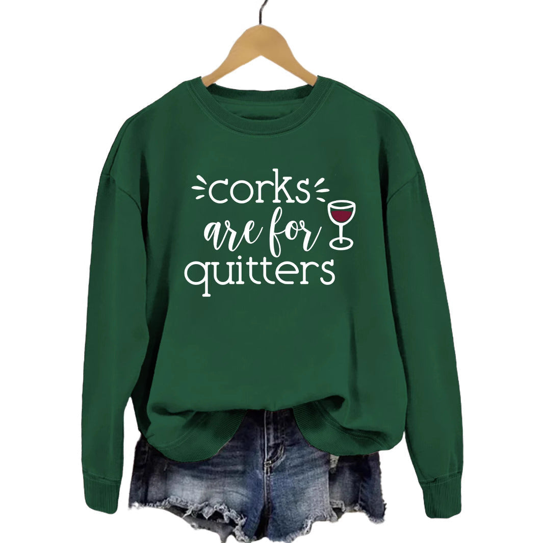 Sweat-shirt pour femmes avec une phrase créative et une coupe décontractée