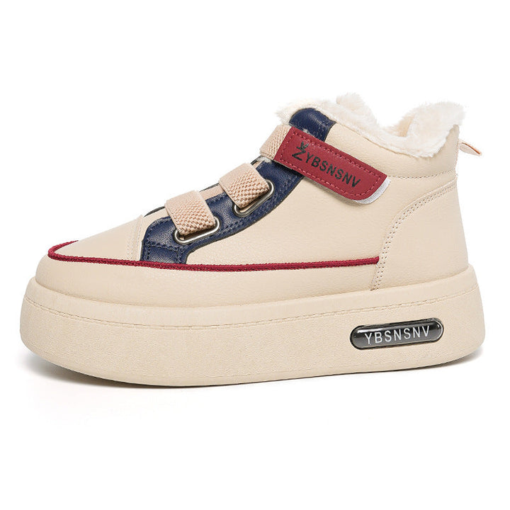 Baskets montantes d'hiver pour femmes avec un rembourrage en polaire confortable et un design sportif