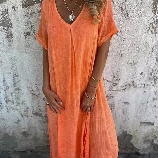 Amber | Élégante robe midi à décolleté en V