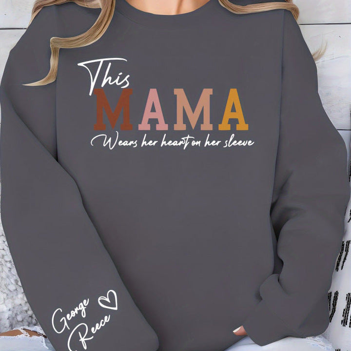 Sweat-shirt pour femmes avec impression inspirante "Mama" et coupe confortable