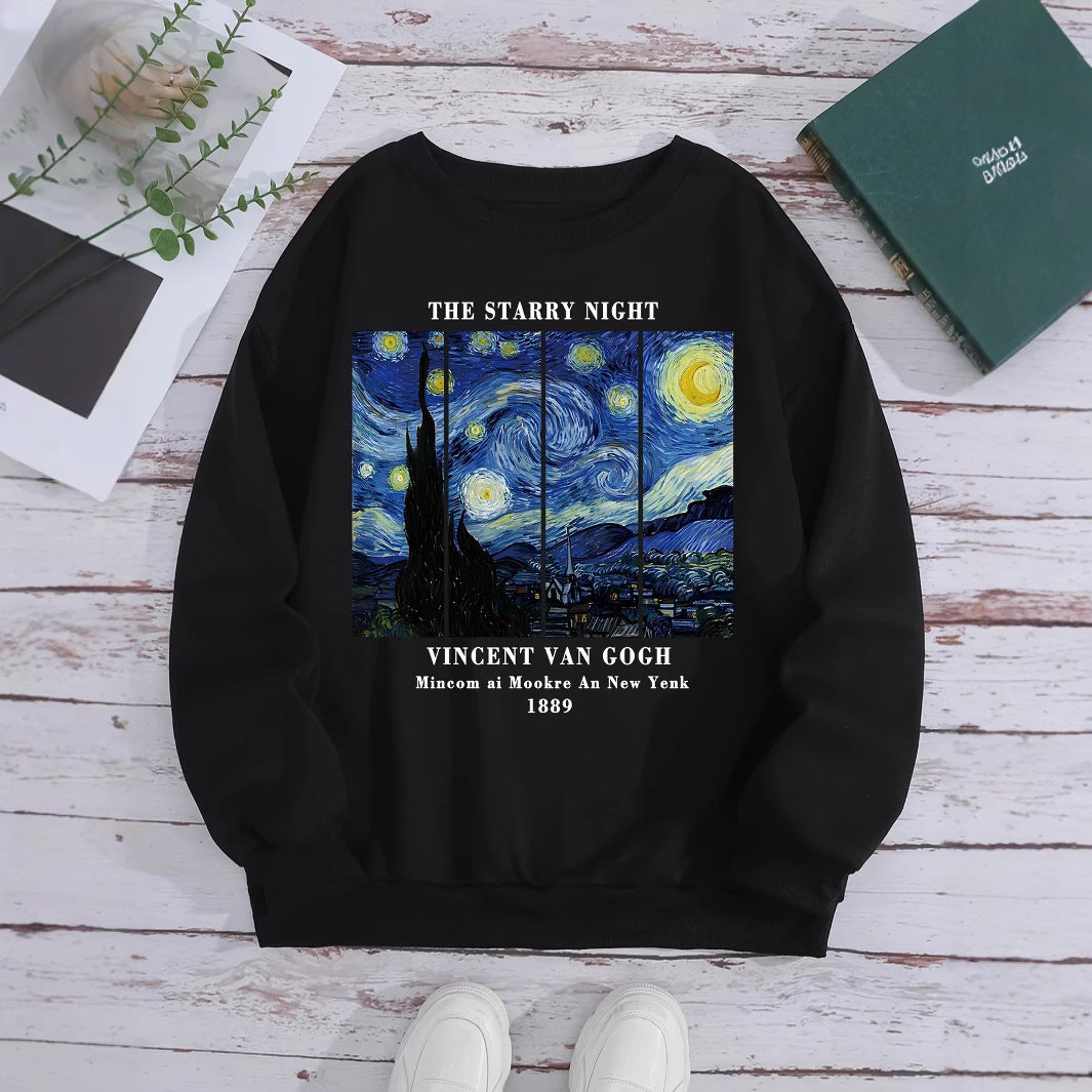 Sweatshirt pour femmes avec motif artistique de Van Gogh et impression moderne