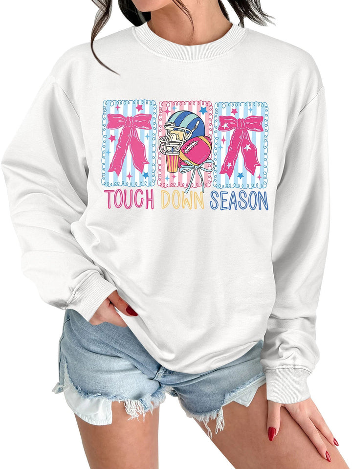 Sweat-shirt pour femmes avec motif football créatif et coupe décontractée