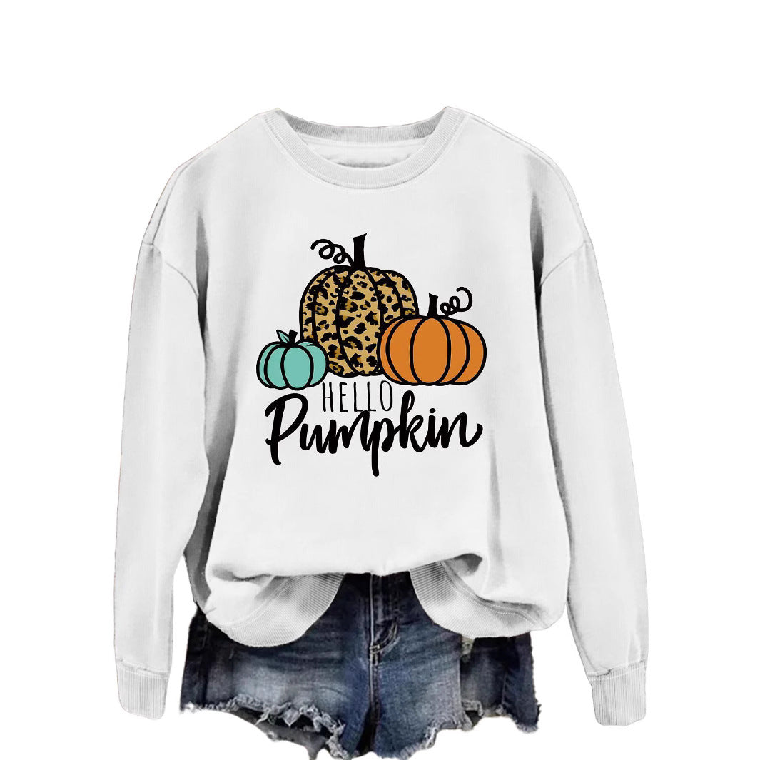 Sweatshirt pour femmes avec motif automnal créatif et coupe décontractée